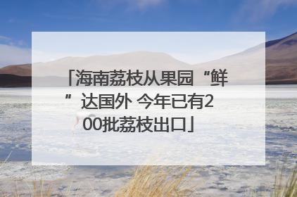 海南荔枝从果园“鲜”达国外 今年已有200批荔枝出口