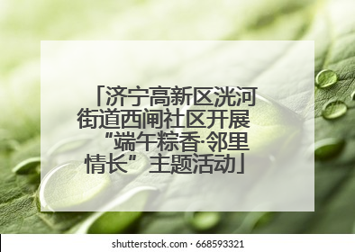 济宁高新区洸河街道西闸社区开展“端午粽香·邻里情长”主题活动