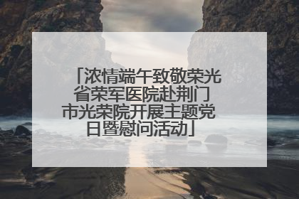 浓情端午致敬荣光 省荣军医院赴荆门市光荣院开展主题党日暨慰问活动