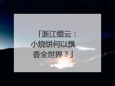 浙江缙云：小烧饼何以飘香全世界？