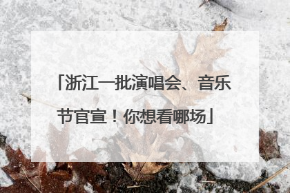 浙江一批演唱会、音乐节官宣！你想看哪场