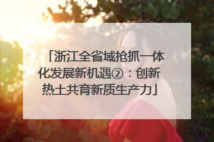 浙江全省域抢抓一体化发展新机遇②：创新热土共育新质生产力