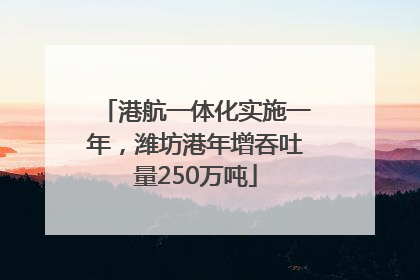 港航一体化实施一年，潍坊港年增吞吐量250万吨