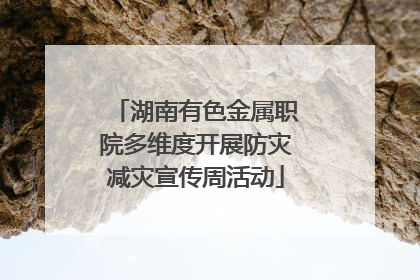 湖南有色金属职院多维度开展防灾减灾宣传周活动