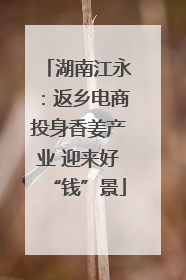 湖南江永：返乡电商投身香姜产业 迎来好“钱”景