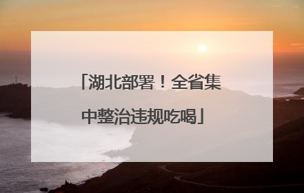 湖北部署！全省集中整治违规吃喝