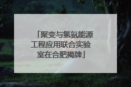 聚变与氢氨能源工程应用联合实验室在合肥揭牌