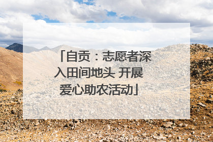 自贡：志愿者深入田间地头 开展爱心助农活动