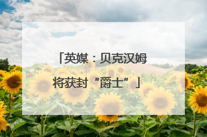 英媒：贝克汉姆将获封“爵士”