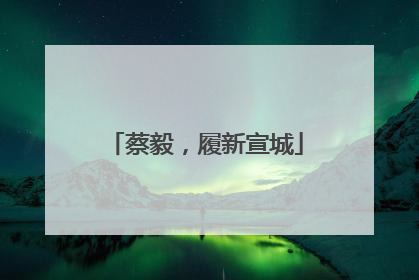 蔡毅，履新宣城