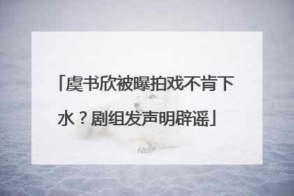 虞书欣被曝拍戏不肯下水？剧组发声明辟谣