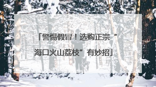 警惕假冒！选购正宗“海口火山荔枝”有妙招