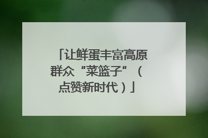 让鲜蛋丰富高原群众“菜篮子”（点赞新时代）