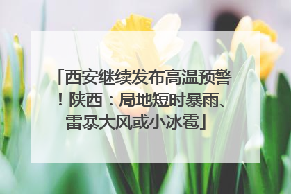 西安继续发布高温预警！陕西：局地短时暴雨、雷暴大风或小冰雹