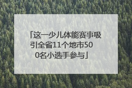 这一少儿体能赛事吸引全省11个地市500名小选手参与