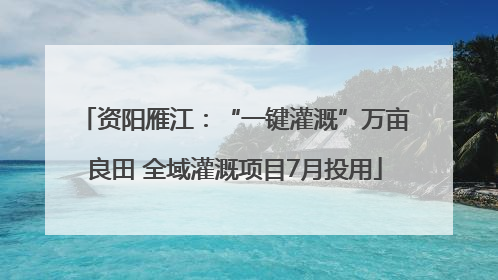 资阳雁江：“一键灌溉”万亩良田 全域灌溉项目7月投用