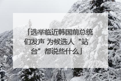 选举临近韩国前总统们发声 为候选人“站台”都说些什么