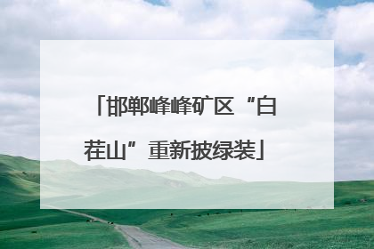 邯郸峰峰矿区“白茬山”重新披绿装