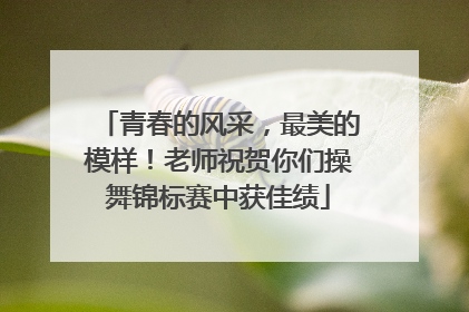 青春的风采，最美的模样！老师祝贺你们操舞锦标赛中获佳绩