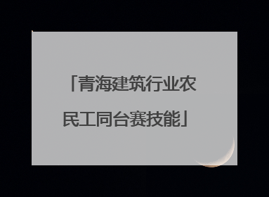 青海建筑行业农民工同台赛技能