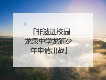 非遗进校园 龙泉中学龙狮少年申请出战