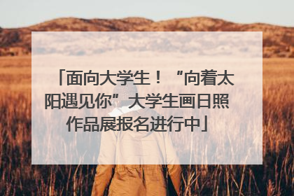 面向大学生！“向着太阳遇见你”大学生画日照作品展报名进行中