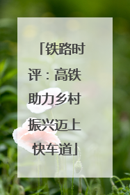 铁路时评：高铁助力乡村振兴迈上快车道