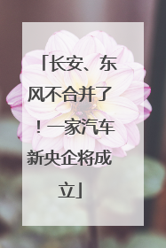 长安、东风不合并了！一家汽车新央企将成立