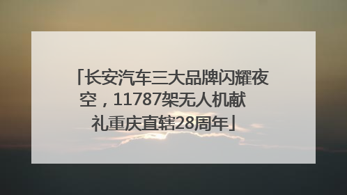 长安汽车三大品牌闪耀夜空，11787架无人机献礼重庆直辖28周年