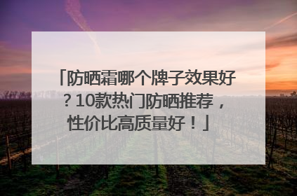 防晒霜哪个牌子效果好？10款热门防晒推荐，性价比高质量好！