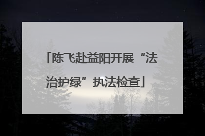 陈飞赴益阳开展“法治护绿”执法检查
