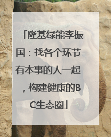 隆基绿能李振国：找各个环节有本事的人一起，构建健康的BC生态圈