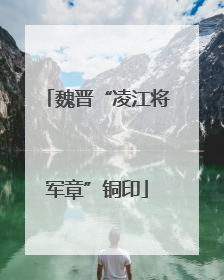 魏晋“凌江将军章”铜印
