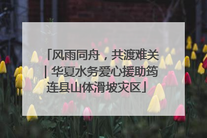 风雨同舟，共渡难关｜华夏水务爱心援助筠连县山体滑坡灾区