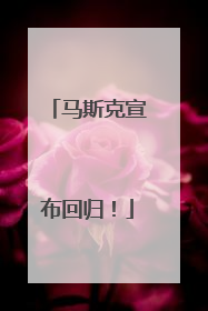 马斯克宣布回归！