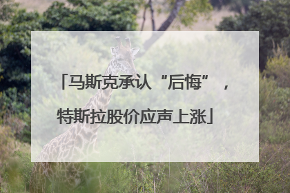 马斯克承认“后悔”，特斯拉股价应声上涨
