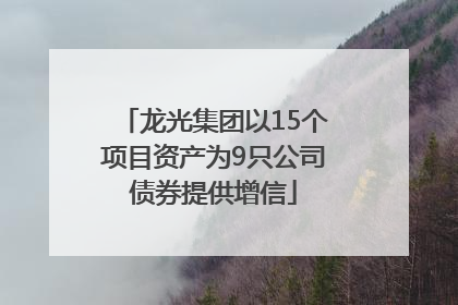 龙光集团以15个项目资产为9只公司债券提供增信