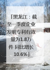 黑龙江：截至一季度企业发明专利有效量为1.8万件 同比增长10.6%