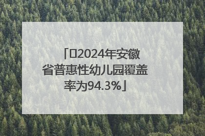 ﻿2024年安徽省普惠性幼儿园覆盖率为94.3%