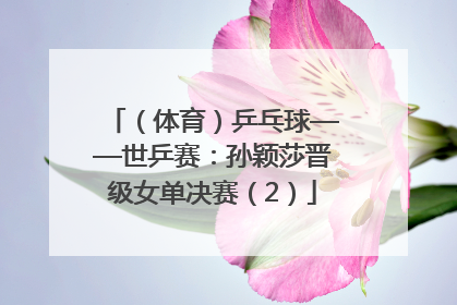 （体育）乒乓球——世乒赛：孙颖莎晋级女单决赛（2）