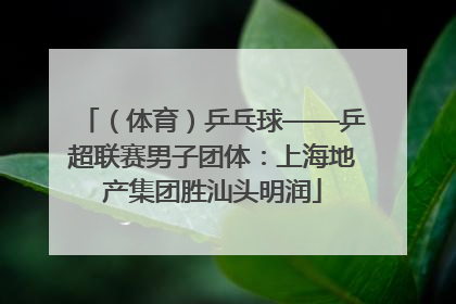（体育）乒乓球——乒超联赛男子团体：上海地产集团胜汕头明润