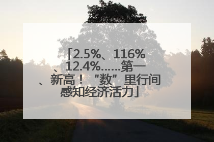 2.5%、116%、12.4%……第一、新高！“数”里行间感知经济活力
