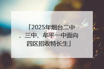 2025年烟台二中、三中、牟平一中面向四区招收特长生
