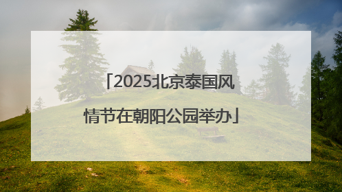 2025北京泰国风情节在朝阳公园举办