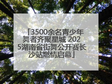 3500余名青少年舞者齐聚星城 2025湖南省街舞公开赛长沙站燃情启幕